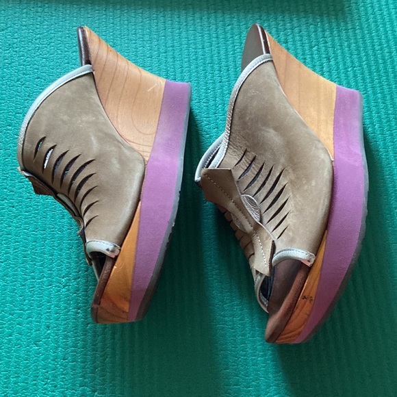 Audley London Tan/Purple/Silver Wicked Gorgeous & Unique Wedges - Eu 37.5 - Picture 3 of 8